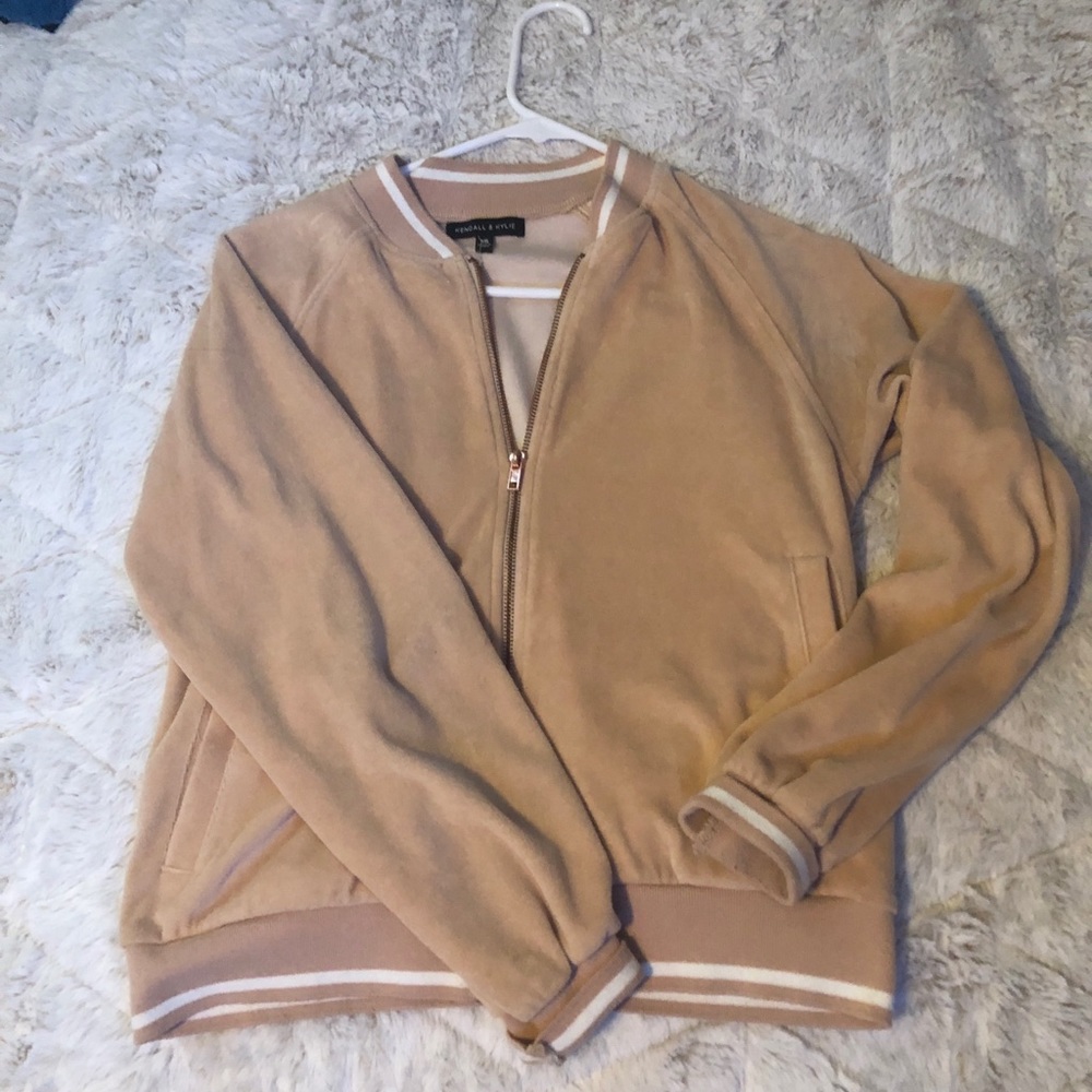 Kendall & Kylie Velvet Bomber Jacket